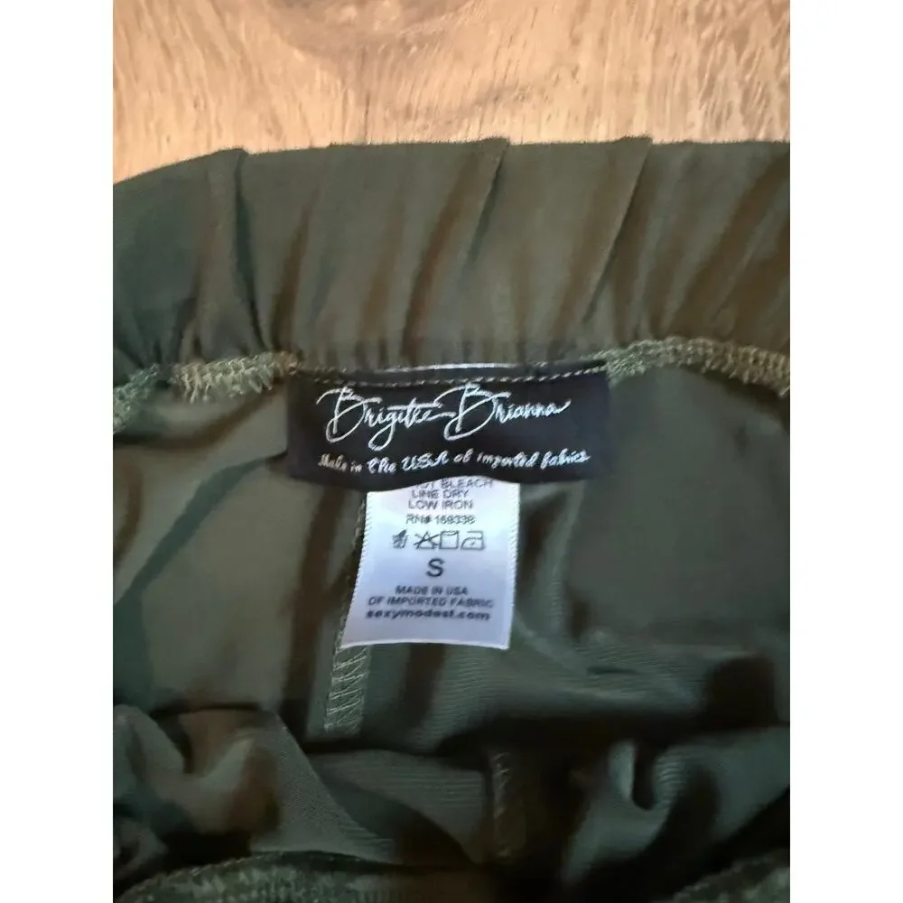 Brigitte Brianna Olive Green Mid Rise Jogger Pants Size Small